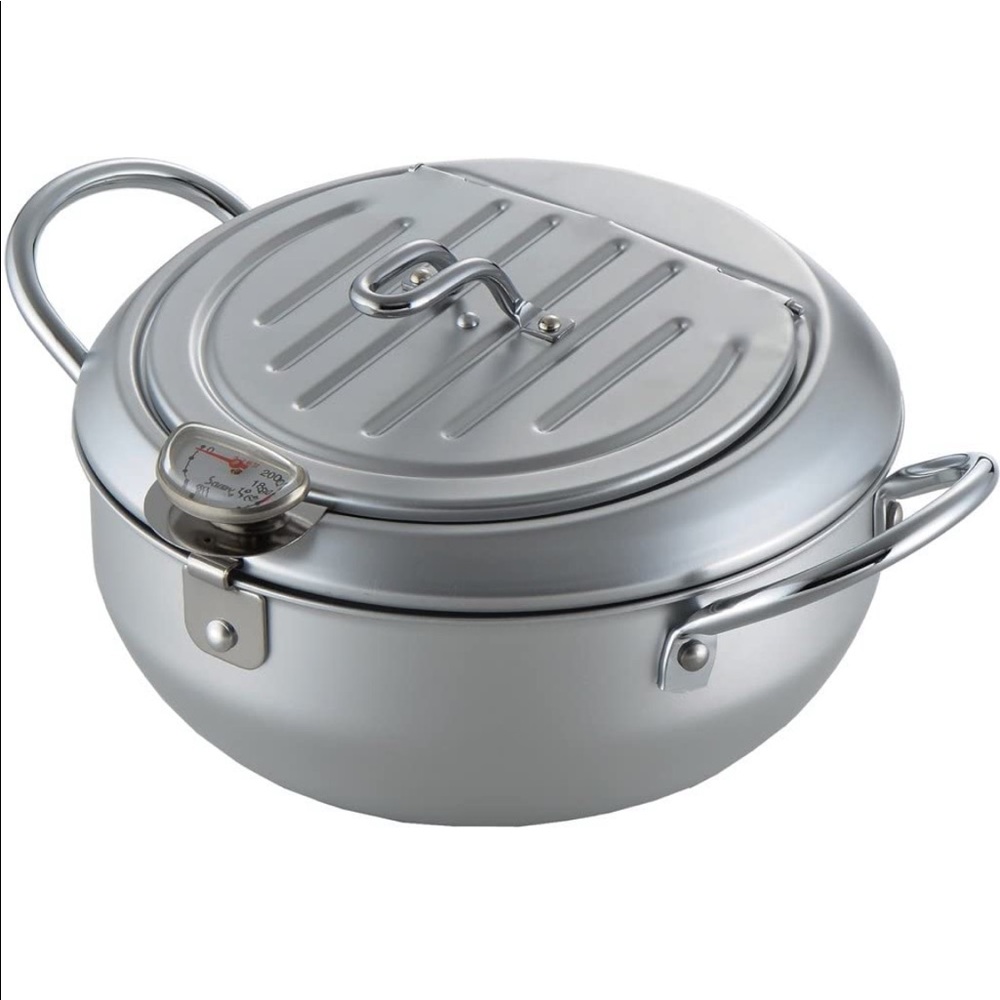 Tempura deep Fryer with a Thermometer and a lid, Dia. 20cm (7.9 in.)